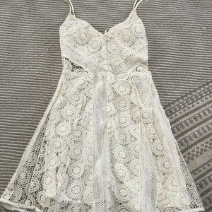 Abercrombie white lace tank top mini dress
